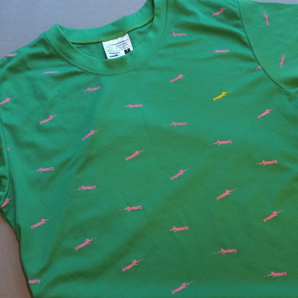 Five Ultimate 5 Ultimate Brand Tee Green With Mini Print Pink Players M